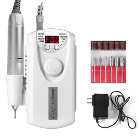 Portable Electric Professional File Kit 2200mAh Electric Armor Remover Nails Beauty Tools (Color: White, plug: US)